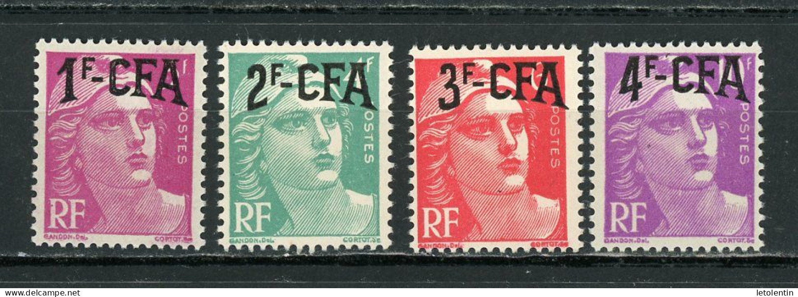 FRANCE SURCHARGÉ CFA -   - MARIANNE DE GANDON - N° Yvert 289+290+294+296 ** - Unused Stamps