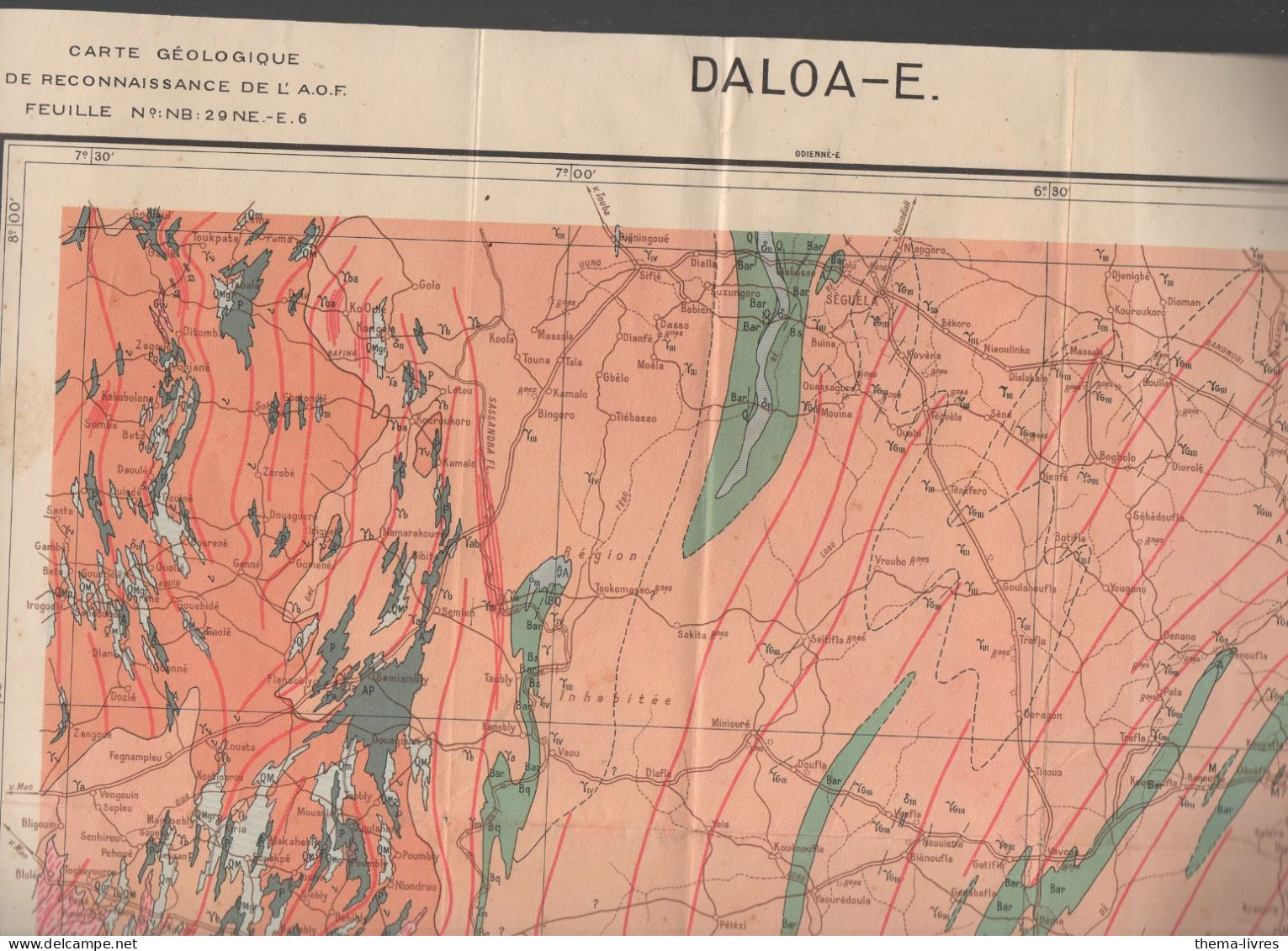 Daloa (cote D'ivoire) Carte Géologique 1/500000e  (CAT7195) - Altri & Non Classificati