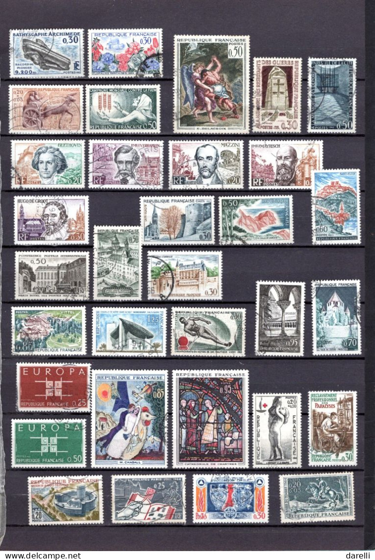 France - Lot De 114 Timbres Oblitérés De 1963 Et 1966 - Gebraucht