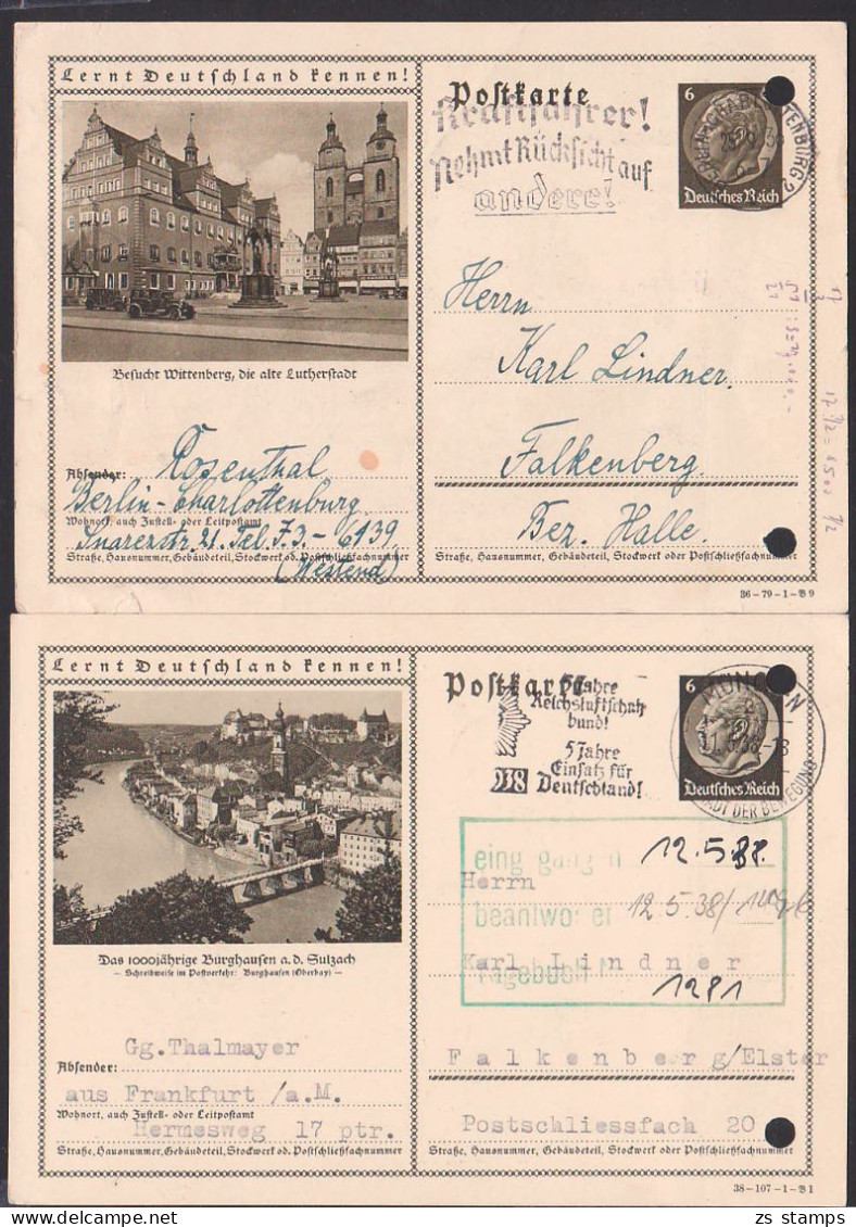 Bildpostkarten Lernt Deutschland Kennen Burhausern, Wittenberg, Je Aktenlochung - Postkarten