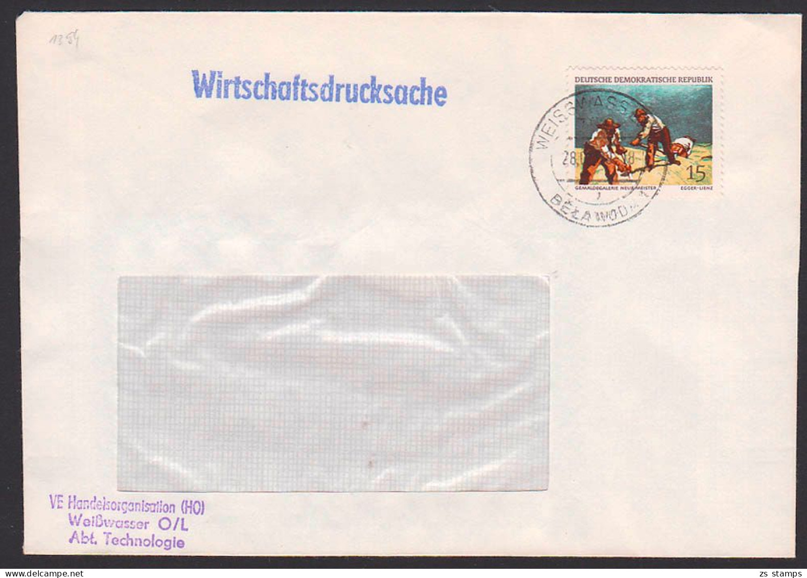 Wirtschaftsdrucksache DDR 1394 15 Pfg. Gemälde Neue Meister, Bauern Bei Der Maht - Lettres & Documents