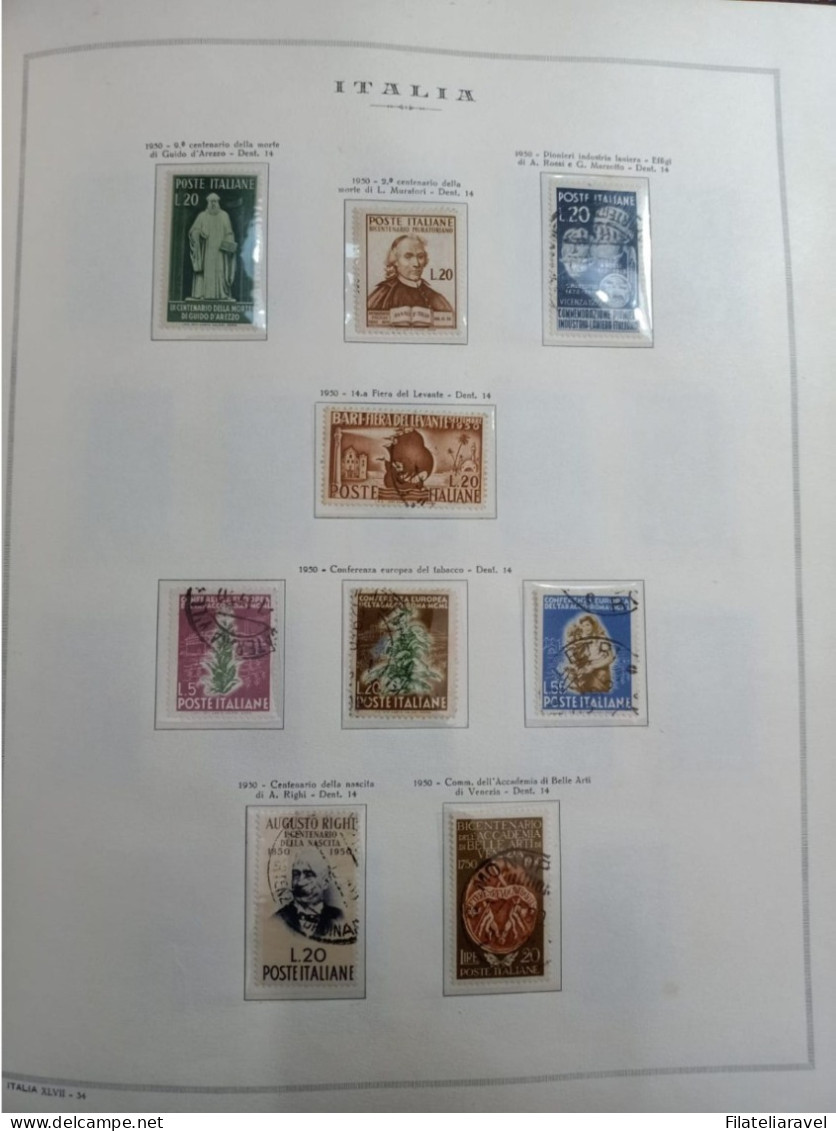 ITALIA REPUBBLICA Collezione montata in album Marini Dal 1945 al 1979 ( mista nuovi e usati ) AVANZATISSIMA