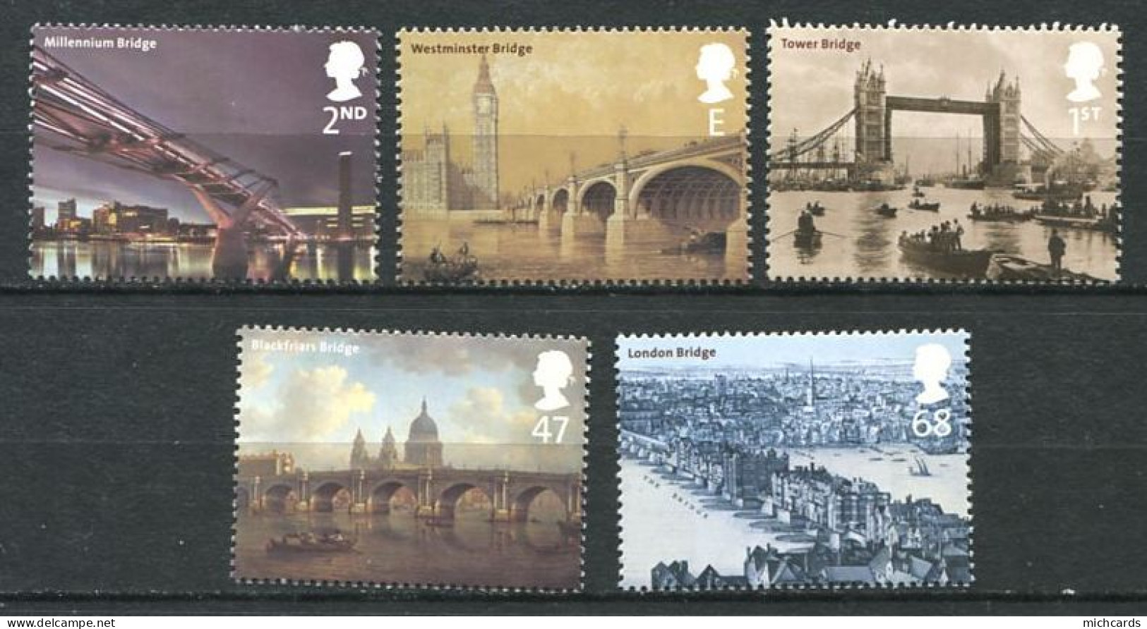 191 GRANDE BRETAGNE 2002 - Yvert 2363/67 - Pont De Londres - Neuf ** (MNH) Sans Charniere - Unused Stamps