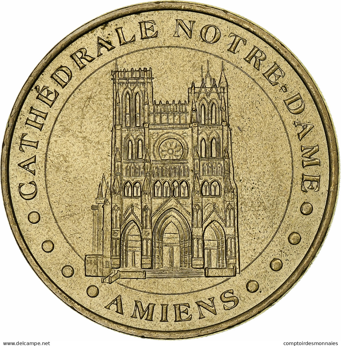 France, Jeton Touristique, Cathédrale Notre-Dame D'Amiens, 2001, MDP, Or - Sonstige & Ohne Zuordnung