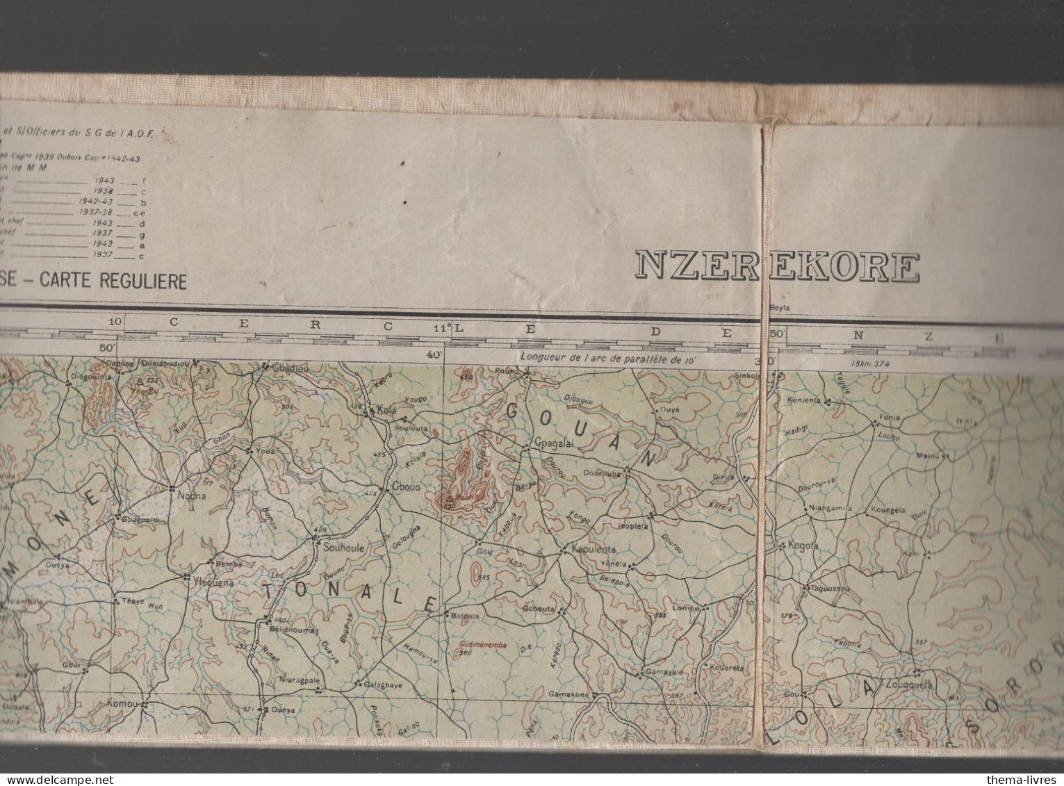 Nzerekore (Guinée) Grande Carte Entoilée 1/200000e     (CAT7197) - Topographische Kaarten