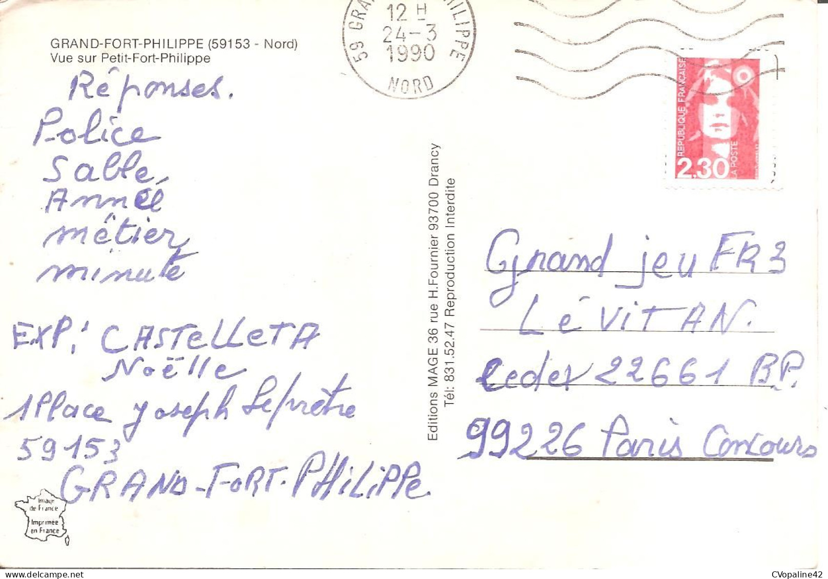 GRAND-FORT-PHILIPPE (59) Vue Sur Petit-Fort-Philippe (2 Scans)  CPSM  GF - Autres & Non Classés