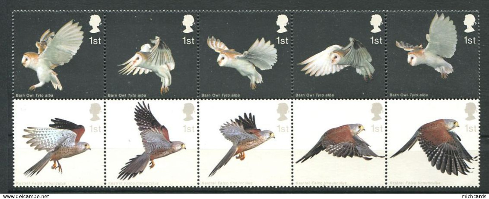 191 GRANDE BRETAGNE 2003 - Yvert 2393/402 - Oiseau Rapace Chouette - Neuf ** (MNH) Sans Charniere - Neufs