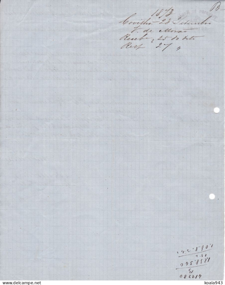 Visconde De Morao / Morais COVILHA 1873 - 2 Lettres Manuscrites Signées / Portugal Monarquia - Portugal - Manuscrits