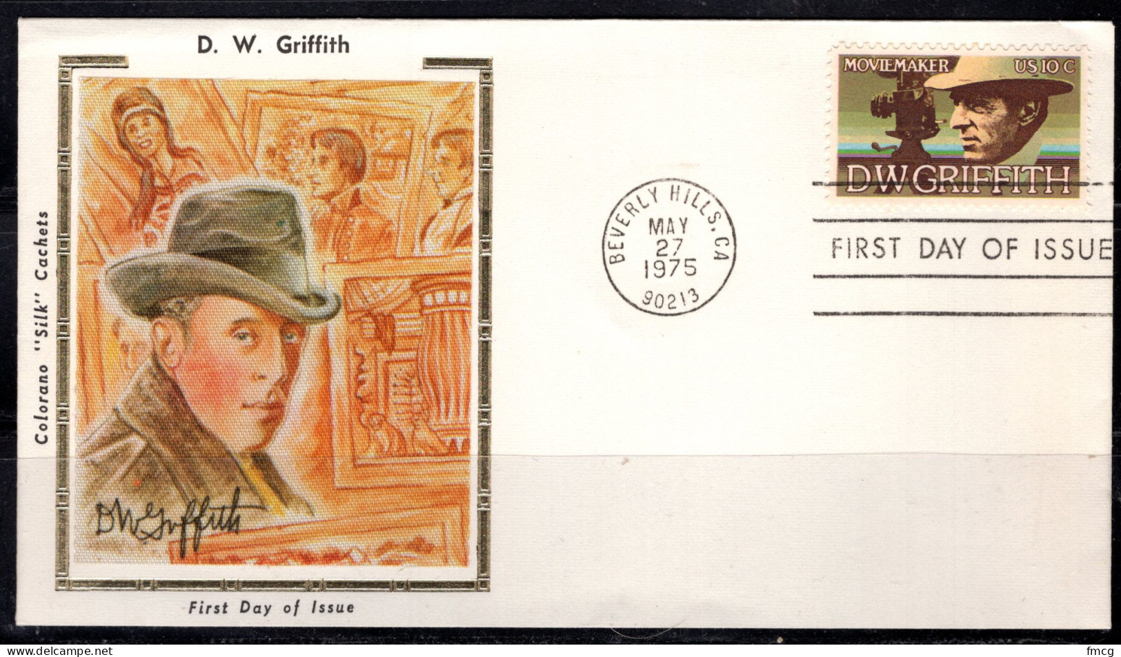USA FDC Colorano Silk Cachet, 1975 10 Cents D. W. Griffith - 1971-1980
