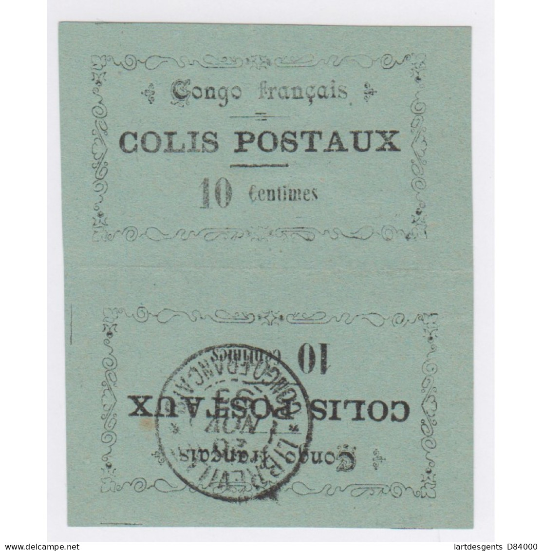 Timbres Congo Français Colonie 1891 Colis Postaux N°1A Tête Bêche, Cote 1500€ Lartdesgents - Brieven En Documenten