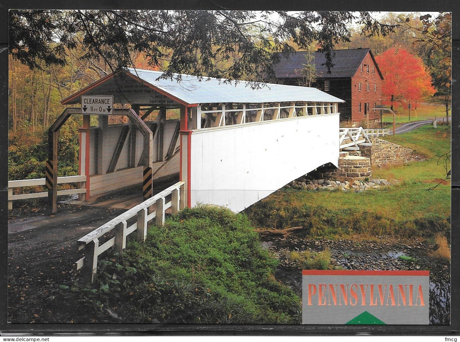 Pennsylvania, Bedford County, Covered Bridge (5"x7" PC) Unused - Sonstige & Ohne Zuordnung