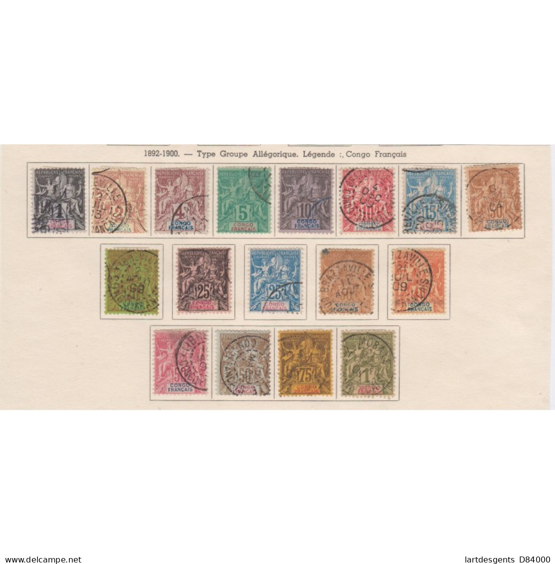 Série 17 Timbres Des Colonies Françaises De 1892-1900 - Congo  - Oblitérés - Cote 405 Euros - L'artdesgents.fr - Cartas & Documentos