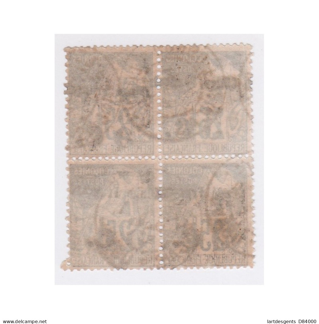 Congo Bloc De 4 Timbres N°4A Colonies Françaises De 1881 Surchargés Oblitérés - Cote 550 Euros - L'artdesgents.fr - Lettres & Documents