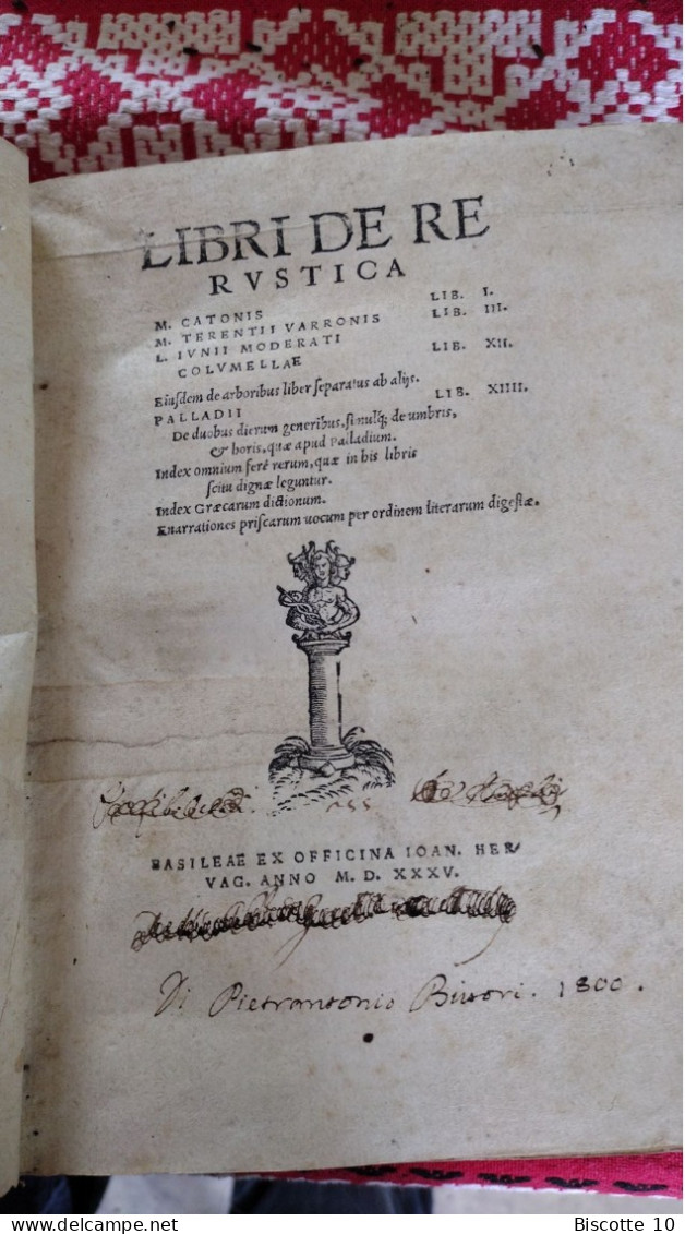 Libri De Re Rustica , Année 1535 . Latin . - Libri Vecchi E Da Collezione