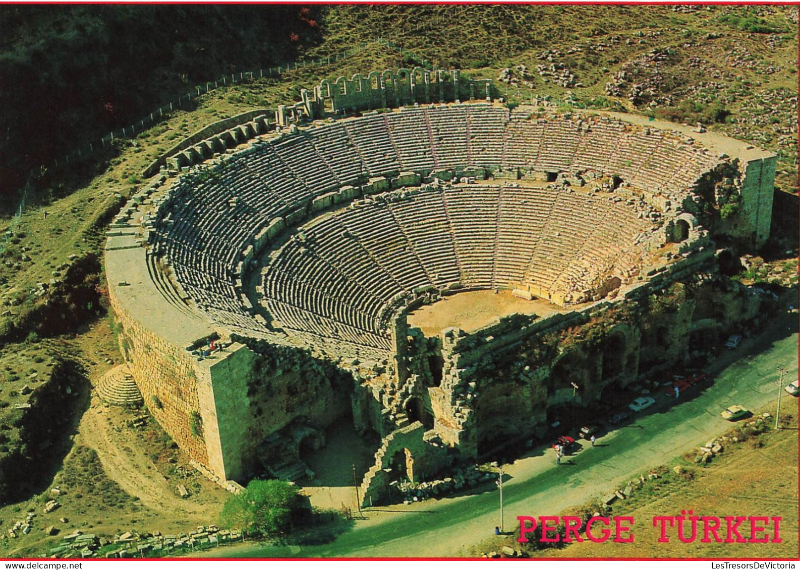 TURQUIE - Perge Turkei - Merkzez PTT Karsii Kisla Mah 54 Sokak - Animé - Vue Aérienne - Carte Postale Ancienne - Türkei