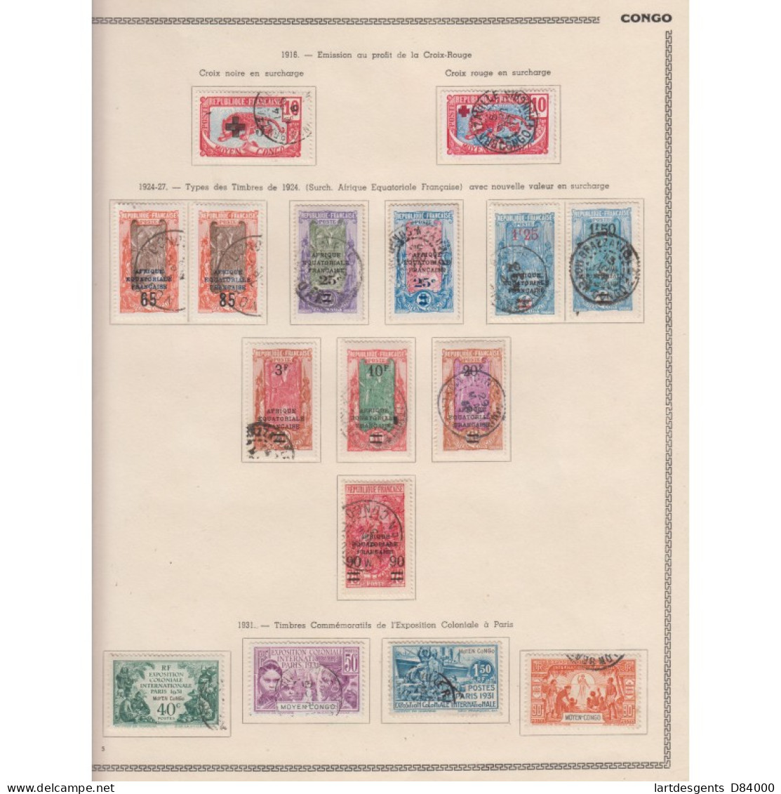 Moyen Congo Colonie Française - 16 Timbres Avec Oblitérations 1916 à 1931, Lartdesgents.fr - Lettres & Documents