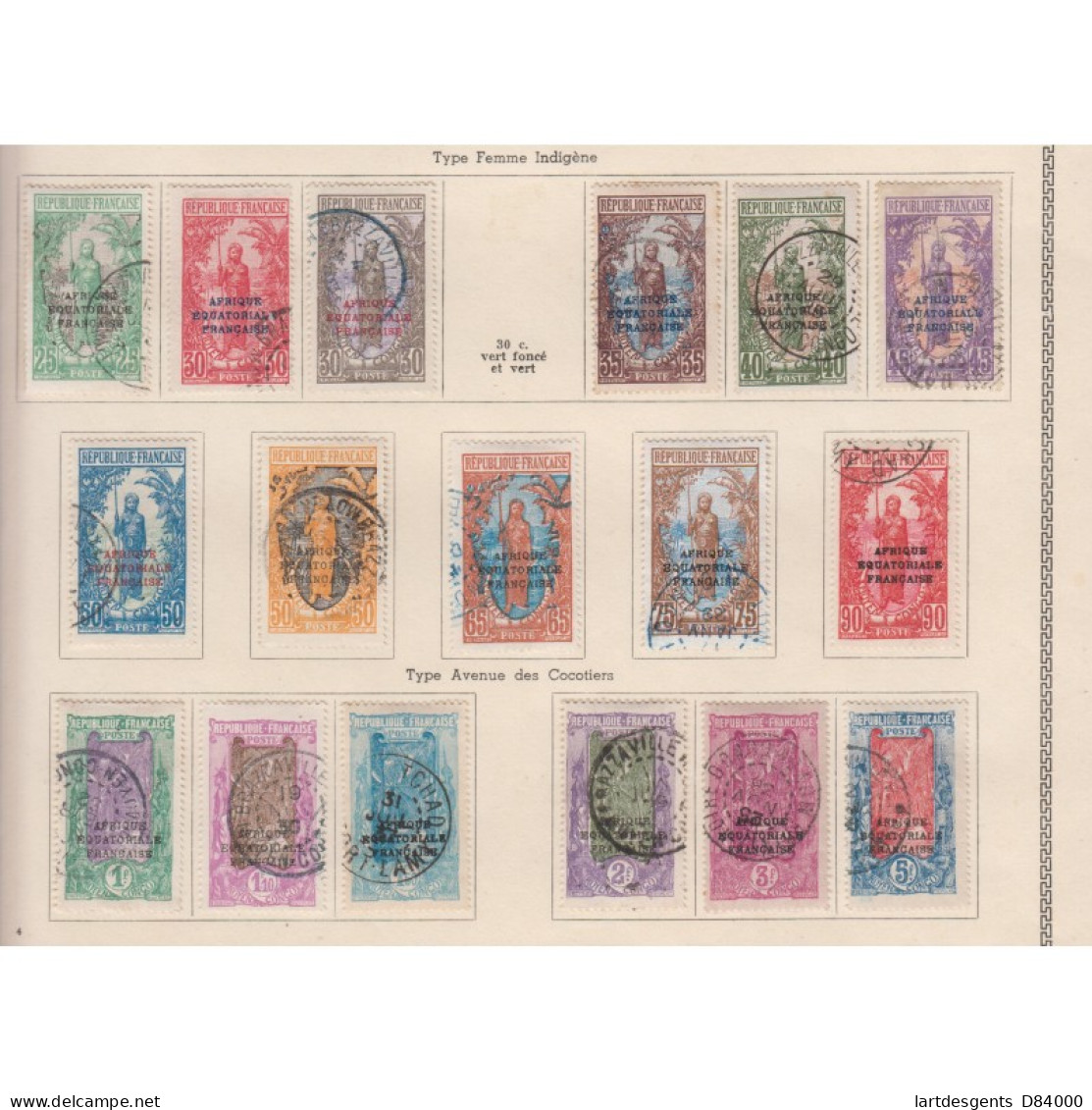 Moyen Congo Colonie Française - 28 Timbres Avec Oblitérations 1924 à 1930, Lartdesgents.fr - Lettres & Documents