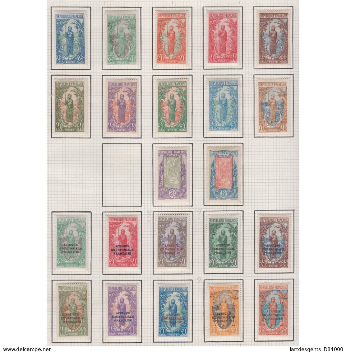 Moyen Congo Colonie Française - 22 Timbres Femme Bakalois Neufs 1907 à 1928, Lartdesgents.fr - Cartas & Documentos