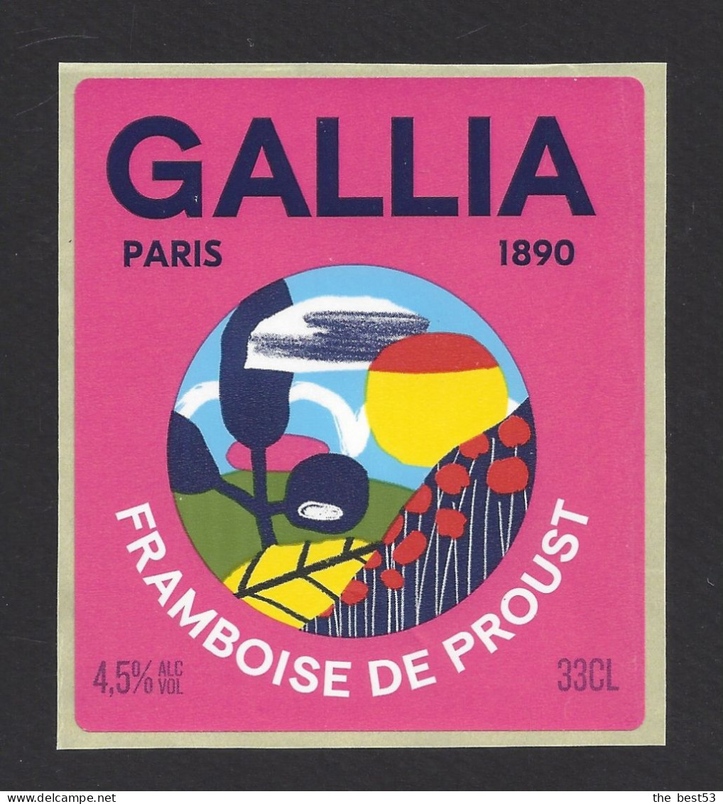 Etiquette De Bière Framboise De Proust  -  Golden Hour -  Brasserie Gallia  à  Paris (75) - Bière