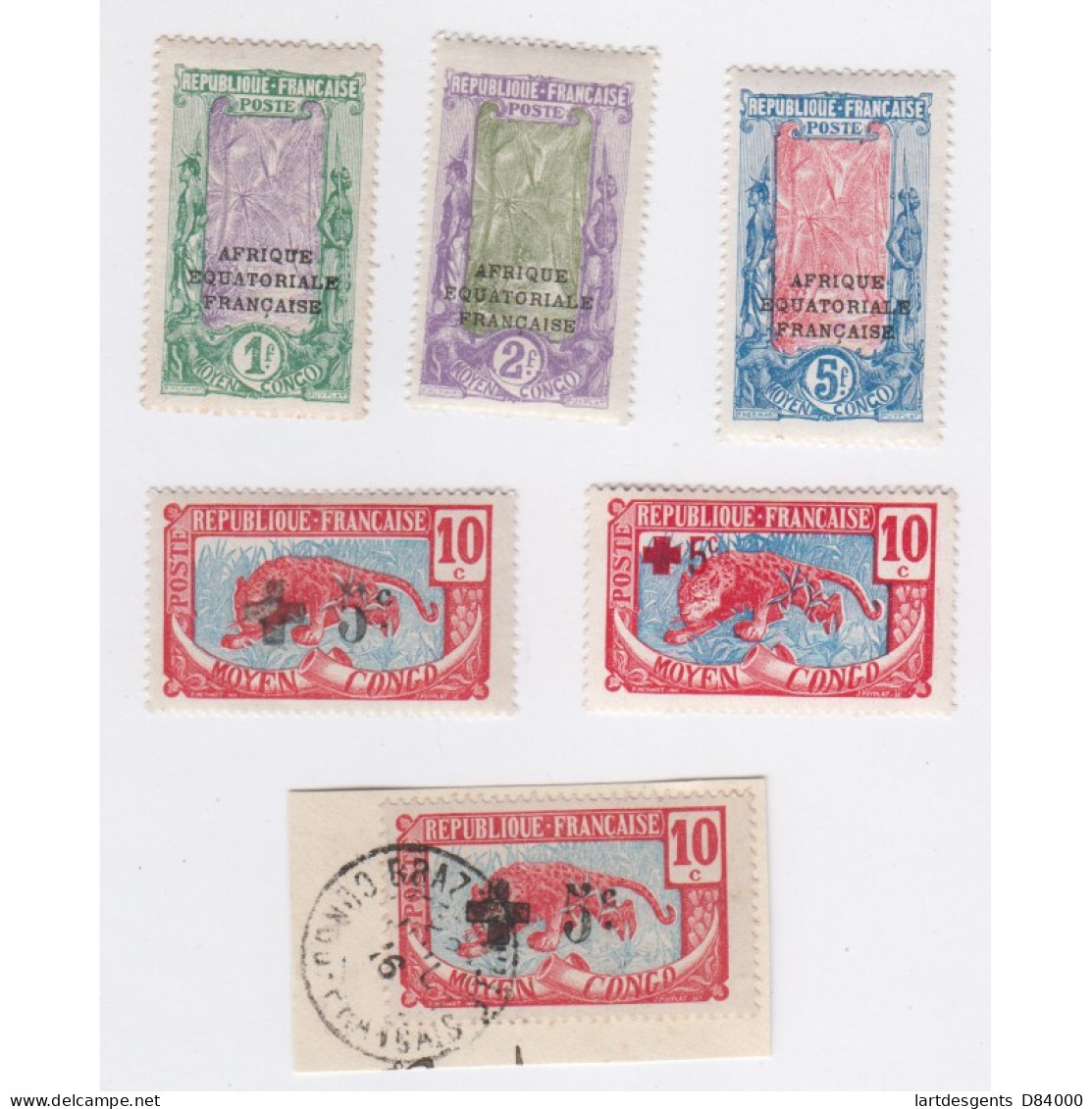 Moyen Congo N°62 à N°66- 1907-1917 - Neufs*, Lartdesgents.fr - Brieven En Documenten