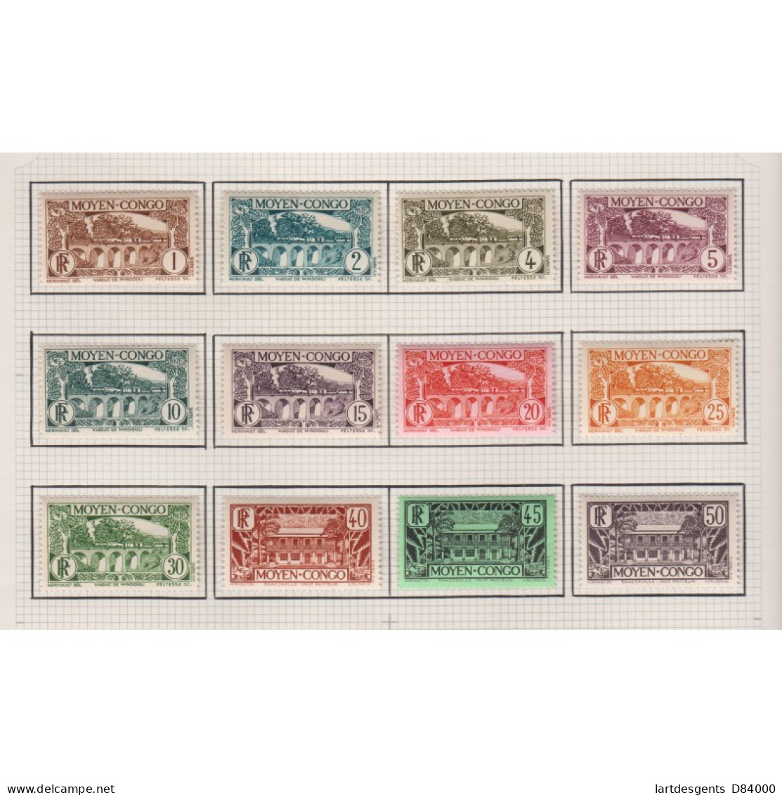 Moyen Congo 24 Timbres De 1933 - N°113 à N°134 - Neufs*, Lartdesgents.fr - Cartas & Documentos