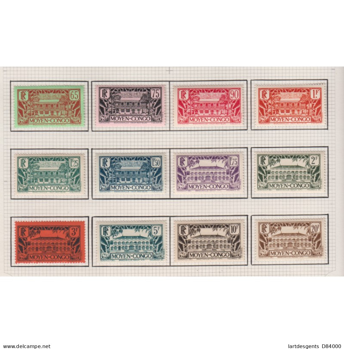 Moyen Congo 24 Timbres De 1933 - N°113 à N°134 - Neufs*, Lartdesgents.fr - Lettres & Documents