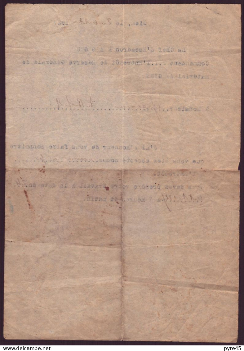 LETTRE DU 2 OCTOBRE 1927 A GIEN DU CHEF D ESCADRON MASSU ERGM - Dokumente