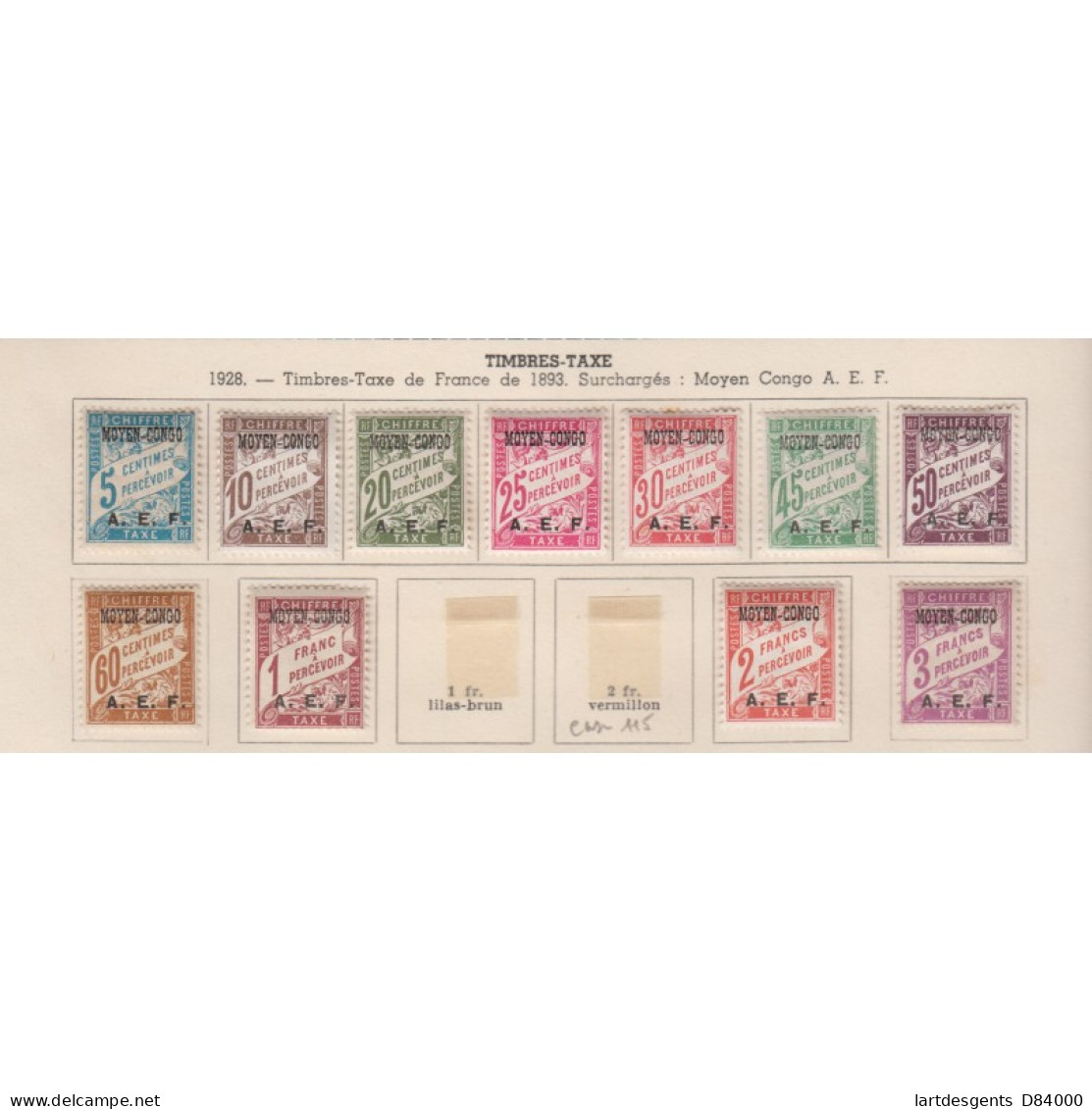 Moyen Congo 33 Timbres Taxes De 1928-1933 - N°1 à N°33 - Neufs*, Lartdesgents.fr - Covers & Documents