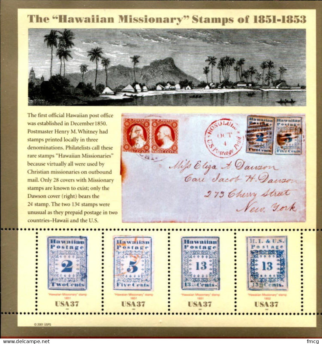 2002 Hawaiian Missionaries - Sheet Of 4, Mint Never Hinged  - Unused Stamps