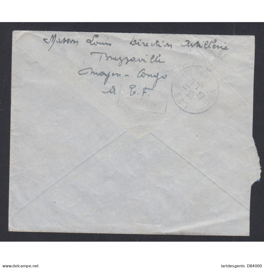 Colonies - Lettre Cachet Brazzaville Moyen Congo-  Contrôle Postale  1940, Lartdesgents.fr - Covers & Documents