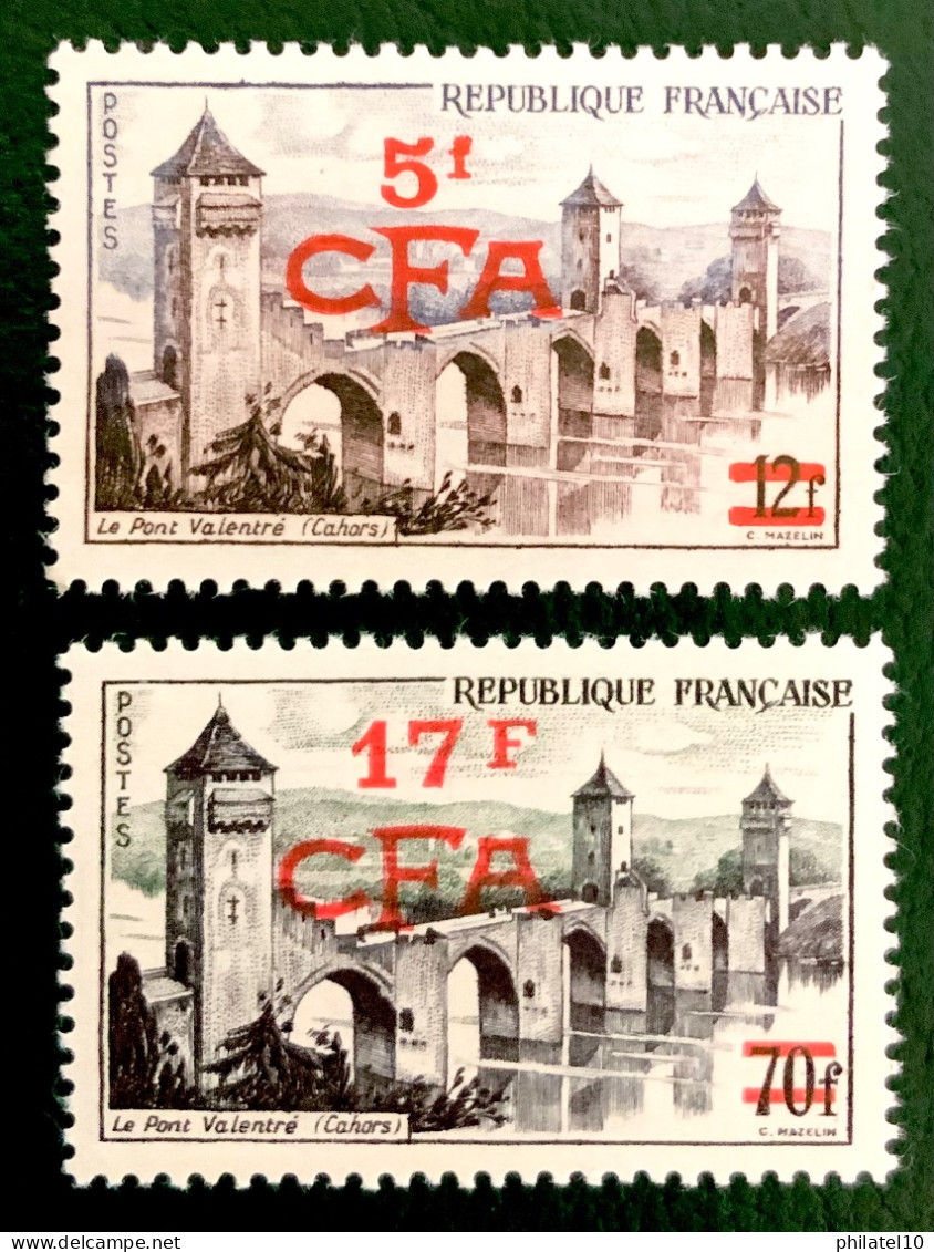 1955 / 57 REUNION N 324 / 339 - LE PONT VALENTRE - NEUF** - Unused Stamps