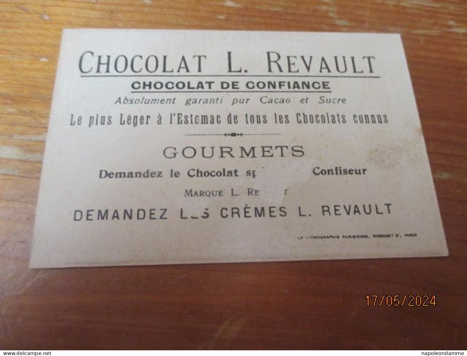 Chromo, Chocolat L Revault, - Sonstige & Ohne Zuordnung