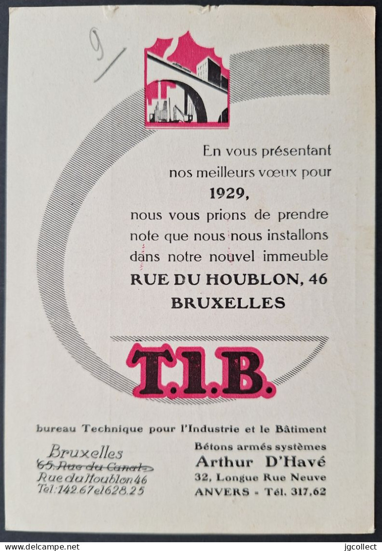 Typo [273] (BRUXELLES 1929 BRUSSEL) - Bureau T.I.B. - Typos 1922-31 (Houyoux)