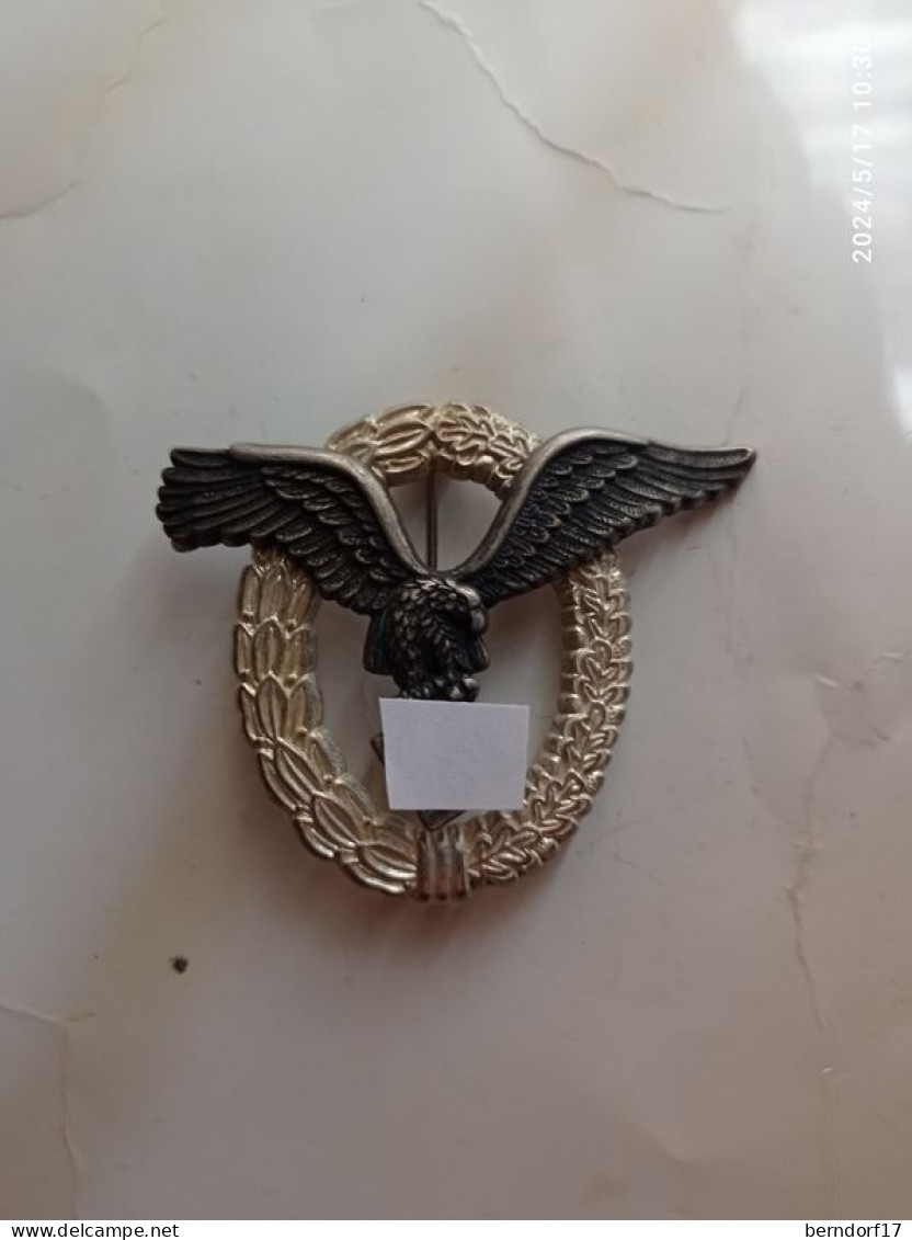 WW2 - REPRO LUFTWAFFE PILOT/OBSERVER'S BADGE - Deutsches Reich