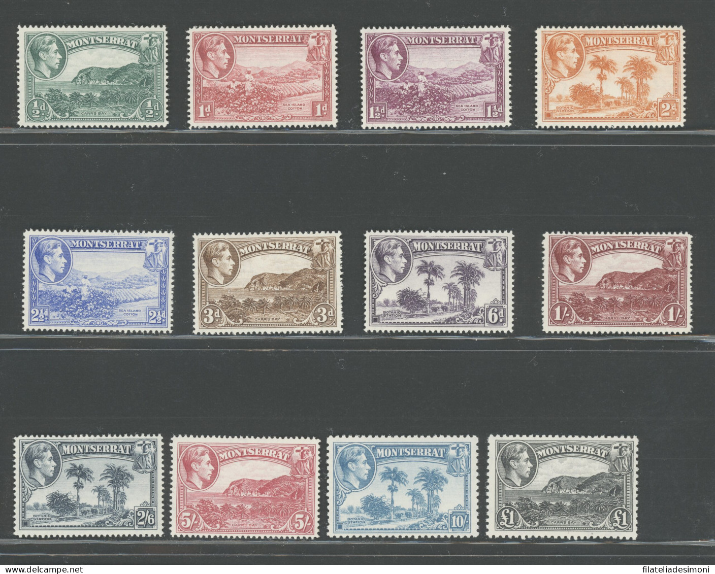 1938-48 Montserrat, Stanley Gibbons N. 101-12 - Serie Di 12 Valori - MNH** - Sonstige & Ohne Zuordnung