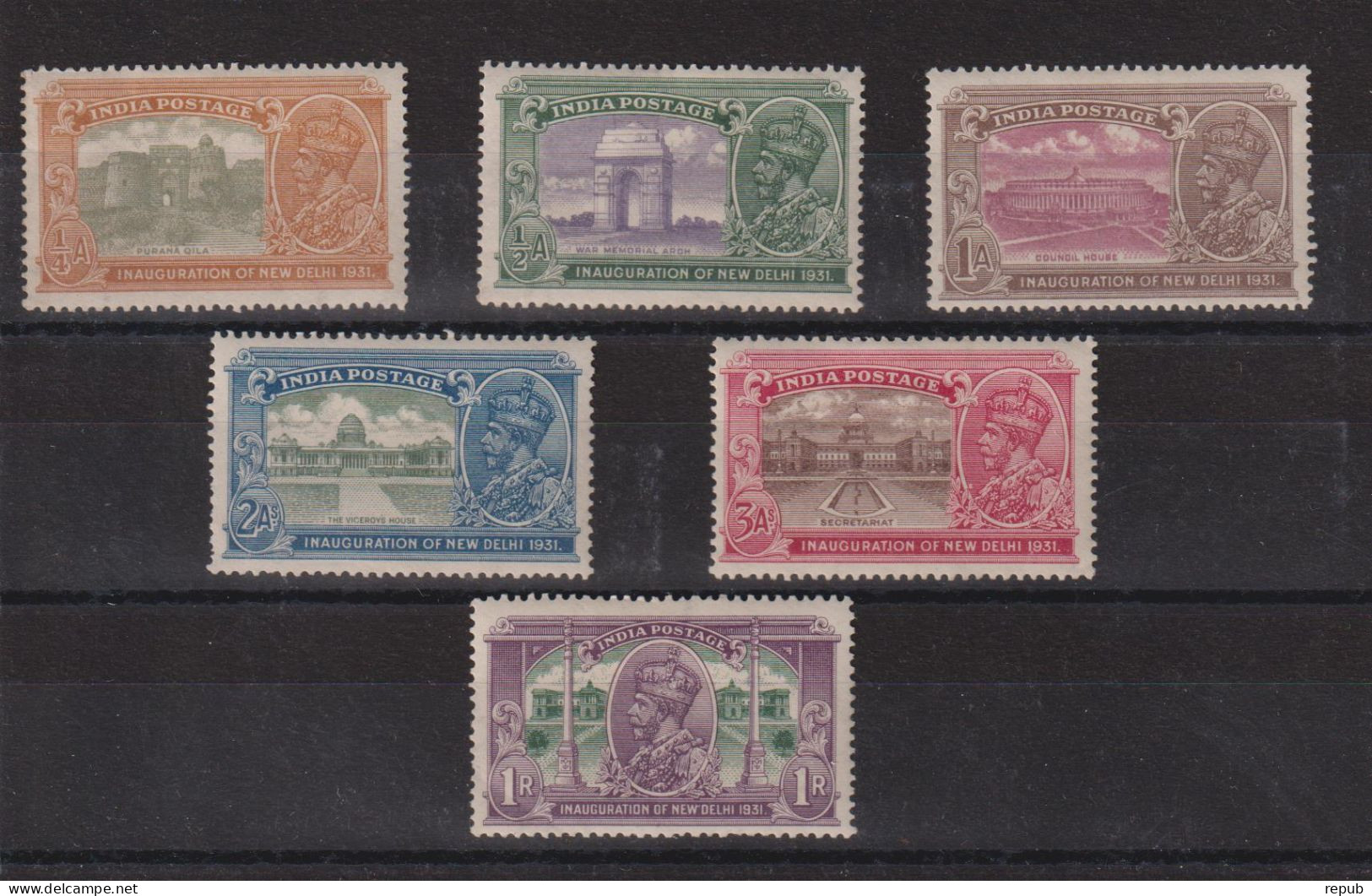 Inde Anglaise 1931 Série New Delhi 127-162, 6 Val * Charnière MH - 1911-35 King George V