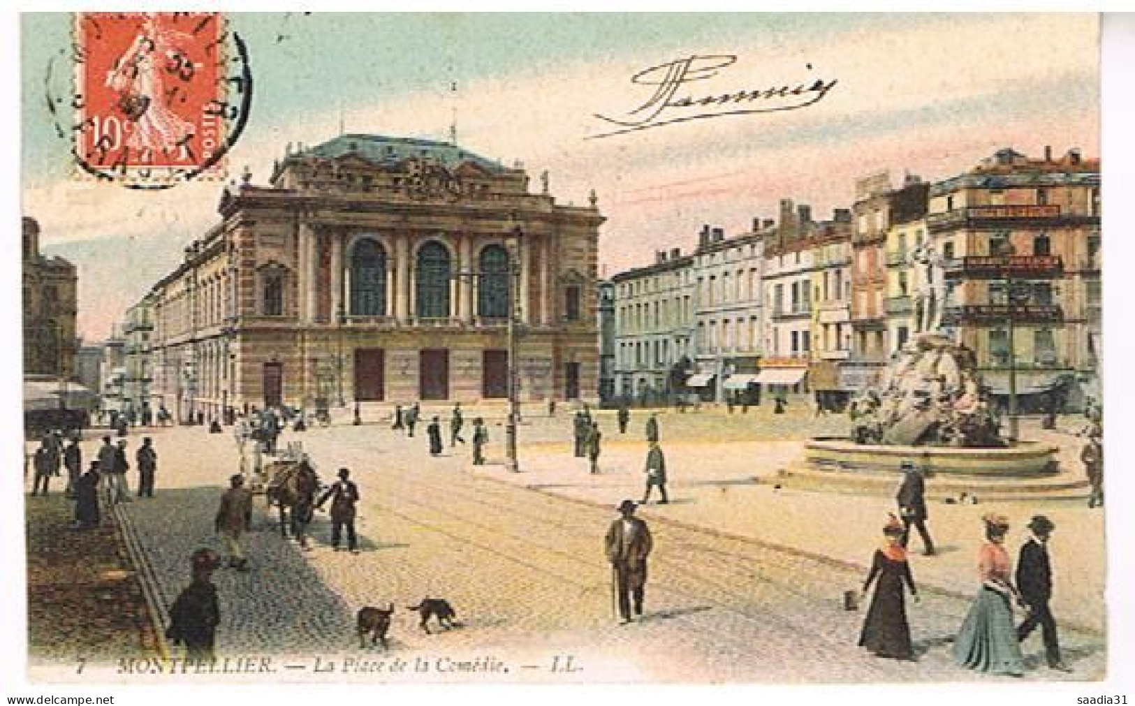 34  MONTPELLIER  PLACE DE LA COMEDIE  1909 - Montpellier