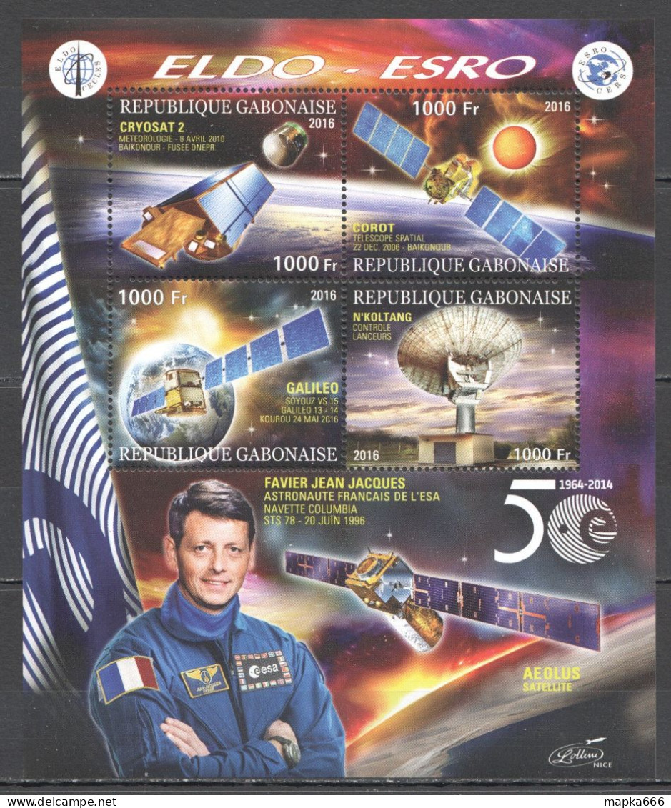 Vk010 2016 Space Eldo-Esro Galileo Corot Cryosat 2 Favier Jean Jacques Kb Mnh - Autres & Non Classés