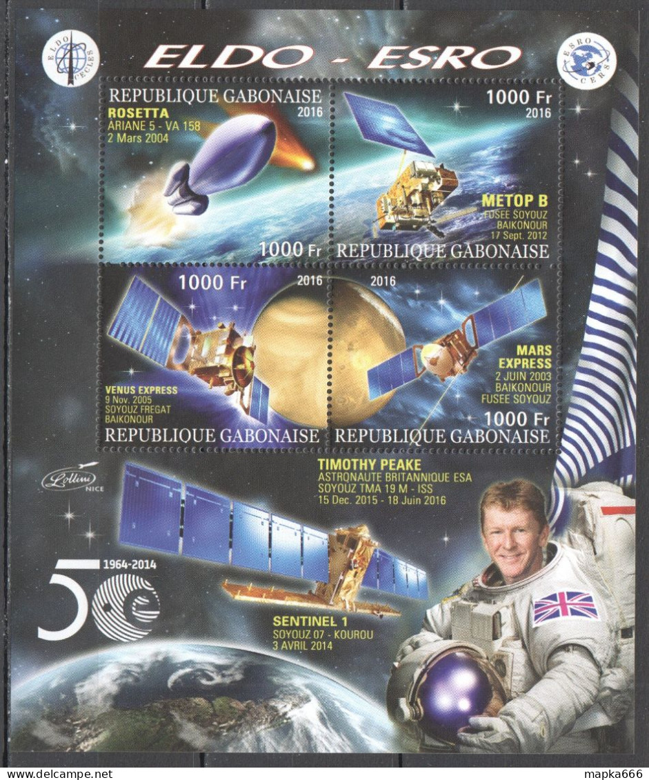 Vk008 2016 Space Eldo-Esro Rosetta Venus Express Sentinel 1 Timothy Peake Kb Mnh - Other & Unclassified