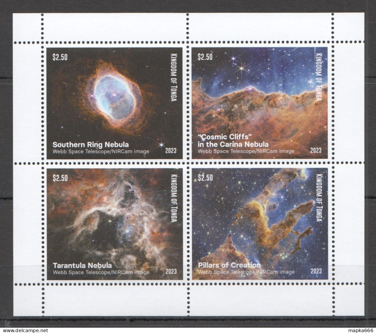 Ft214 2023 Tonga Webb Space Telescope Nebulas Constellations 1Kb Mnh - Otros & Sin Clasificación