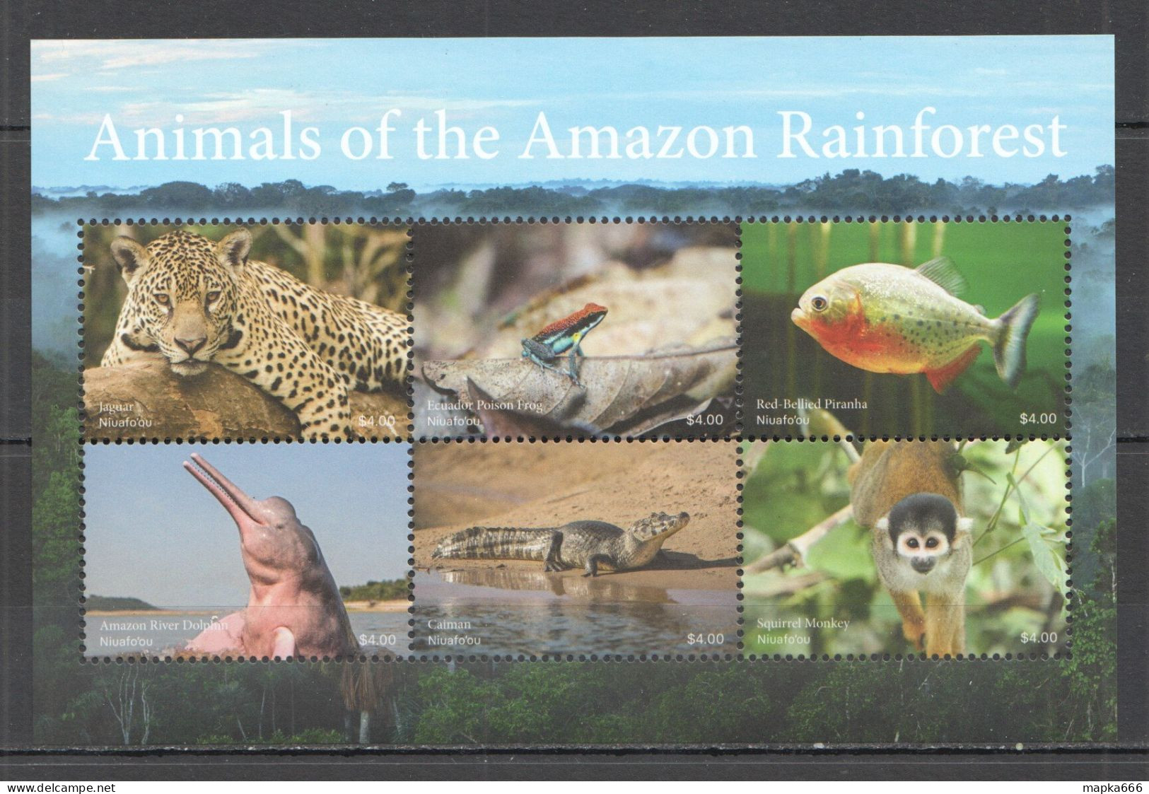 Ft205 2022 Niuafo'Ou Animals Amazon Rainforest Fishes Reptiles Fauna 1Kb Mnh - Autres & Non Classés