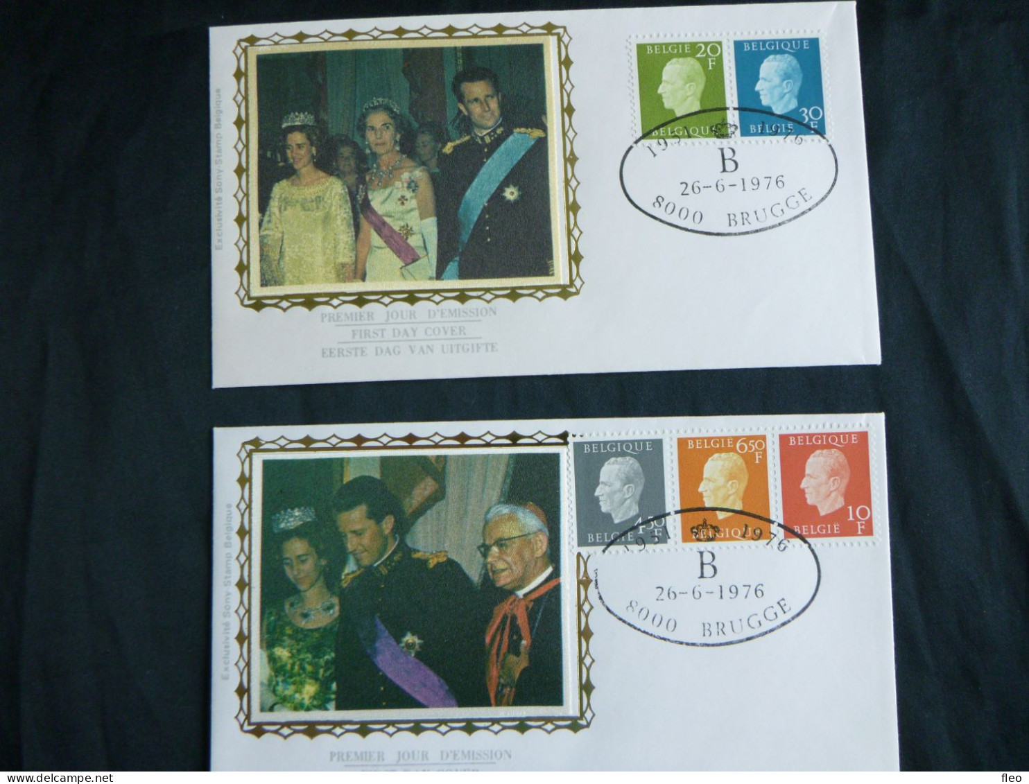 1976 1814-1815 &1811-1813 FDC's Zijde/soie (Brugge) : ROI BAUDOUIN /KONING BOUDEWIJN - 1971-1980