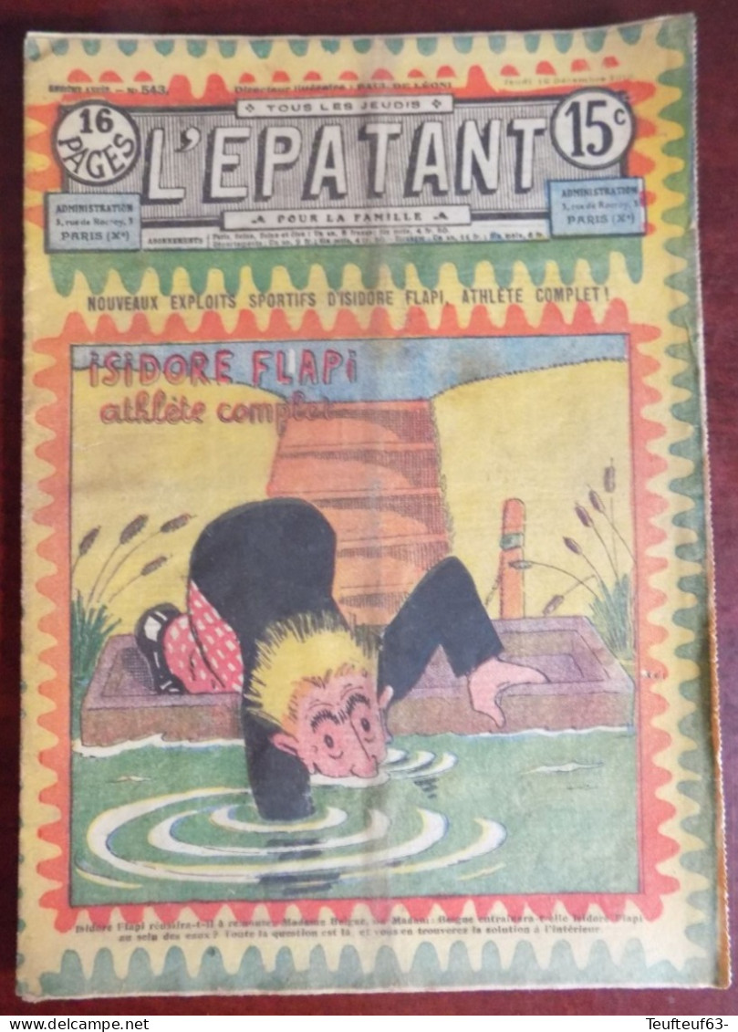 L'Epatant N° 543 - Pieds Nickelés - Isidore Flapi Athlète... - Other Magazines