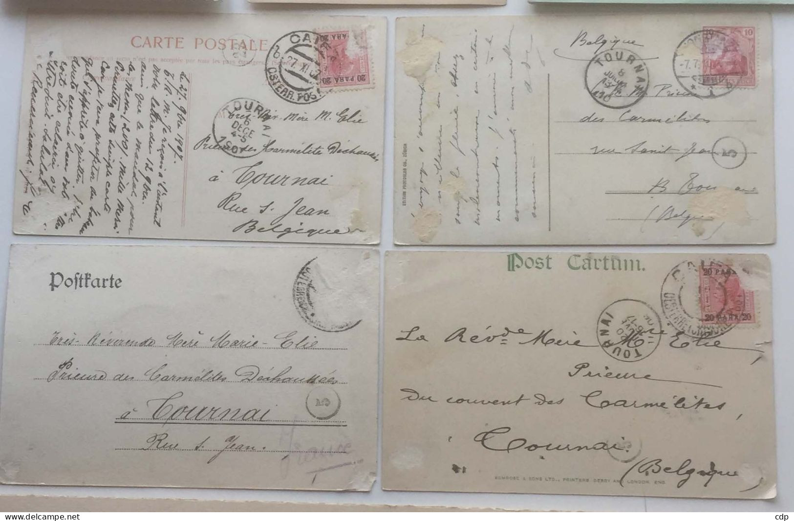 Lot 4 Cpa Vers Révérente Tournai 1906 à 1910   Beyrouth-haifa... - Ohne Zuordnung