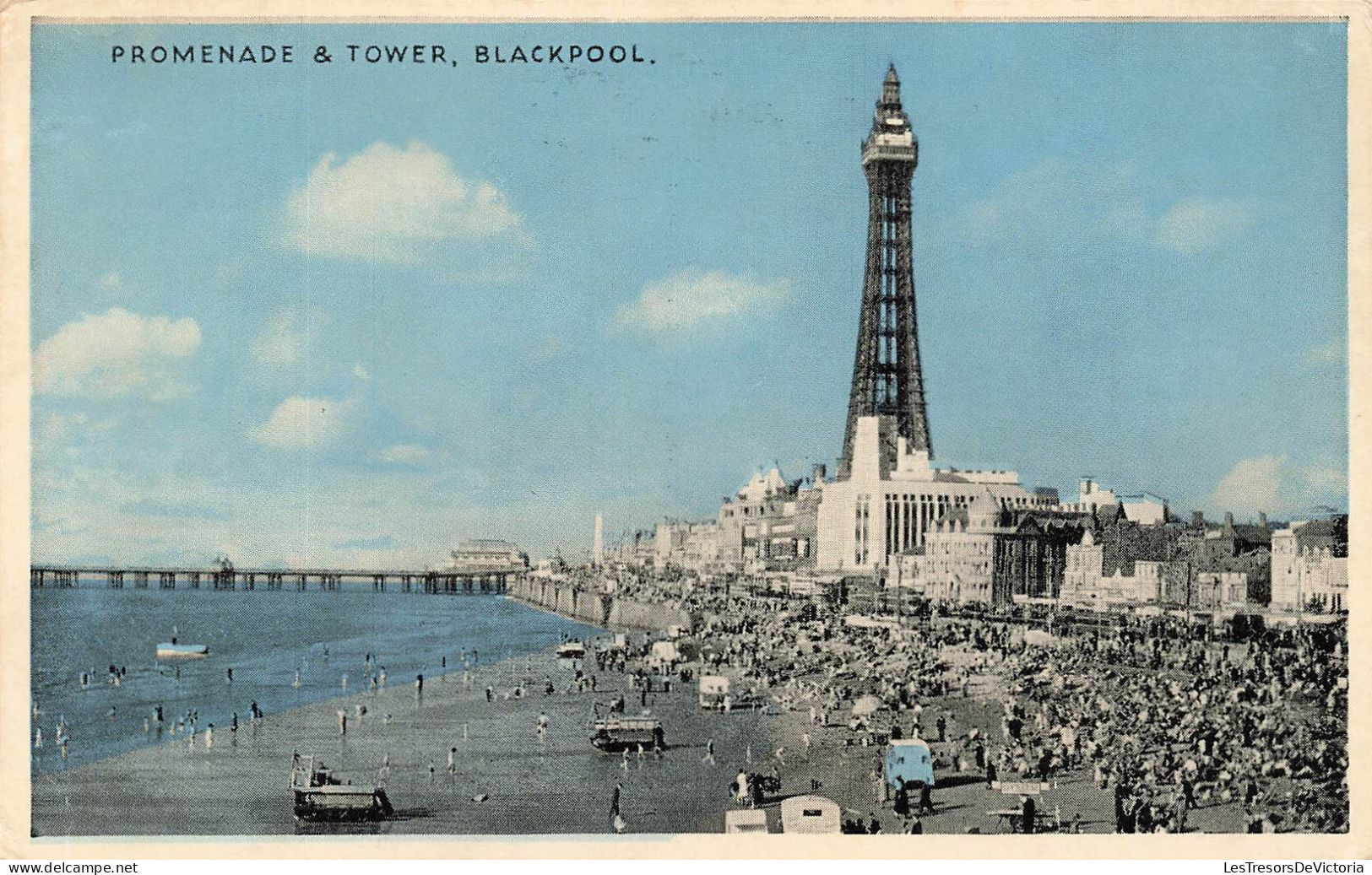 ROYAUME-UNI - Promenade & Tower - Blacpool - Vue Sur La Plage - Animé - Carte Postale Ancienne - Blackpool