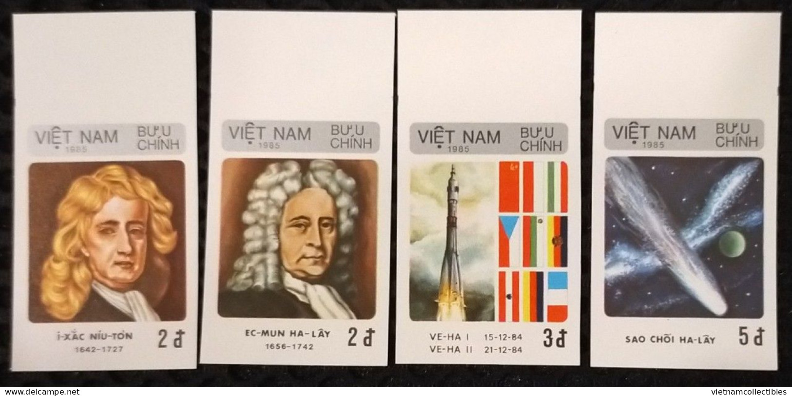 Vietnam Viet Nam MNH Imperf Stamps 1986 : Space / Newton / Halley ; Scott#1599-1602 (Ms485) - Viêt-Nam