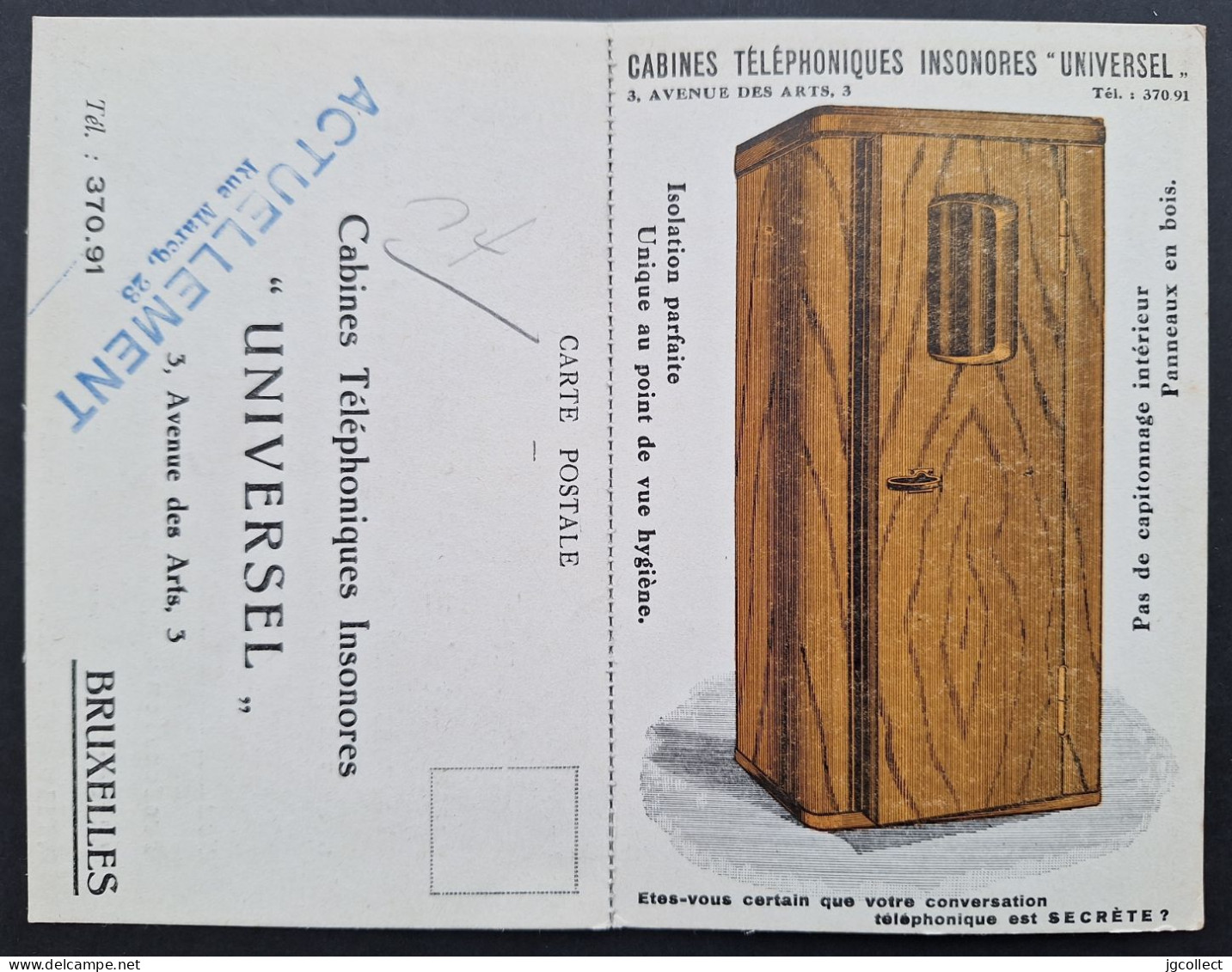 Typo 128B (BRUXELLES 1928 BRUSSEL) - Carte Response - Cabine Téléphoniques - Tipo 1922-31 (Houyoux)