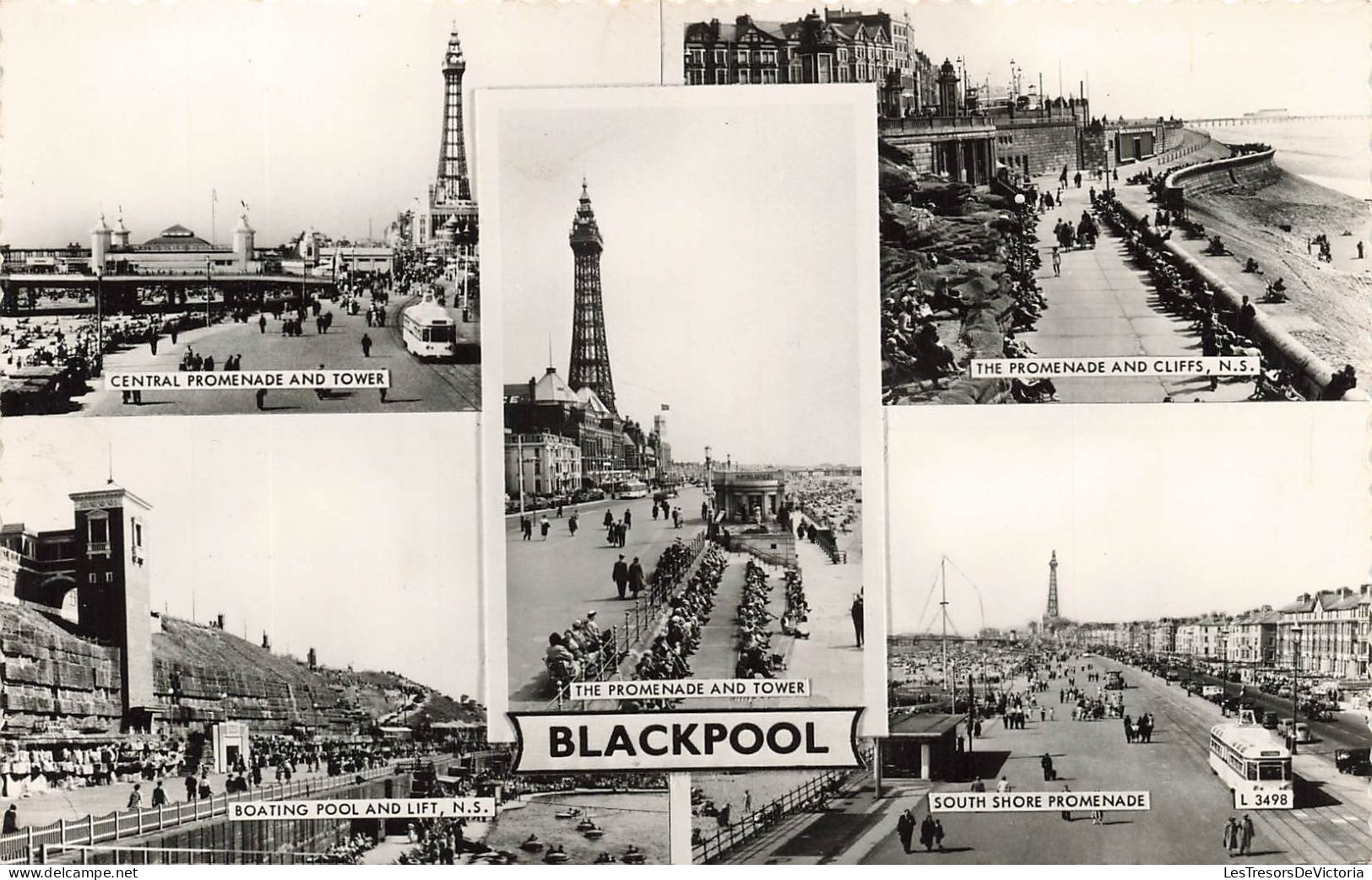 ROYAUME-UNI - Blacpool - Multi-vues De Différents Endroits - Animé - Carte Postale Ancienne - Blackpool