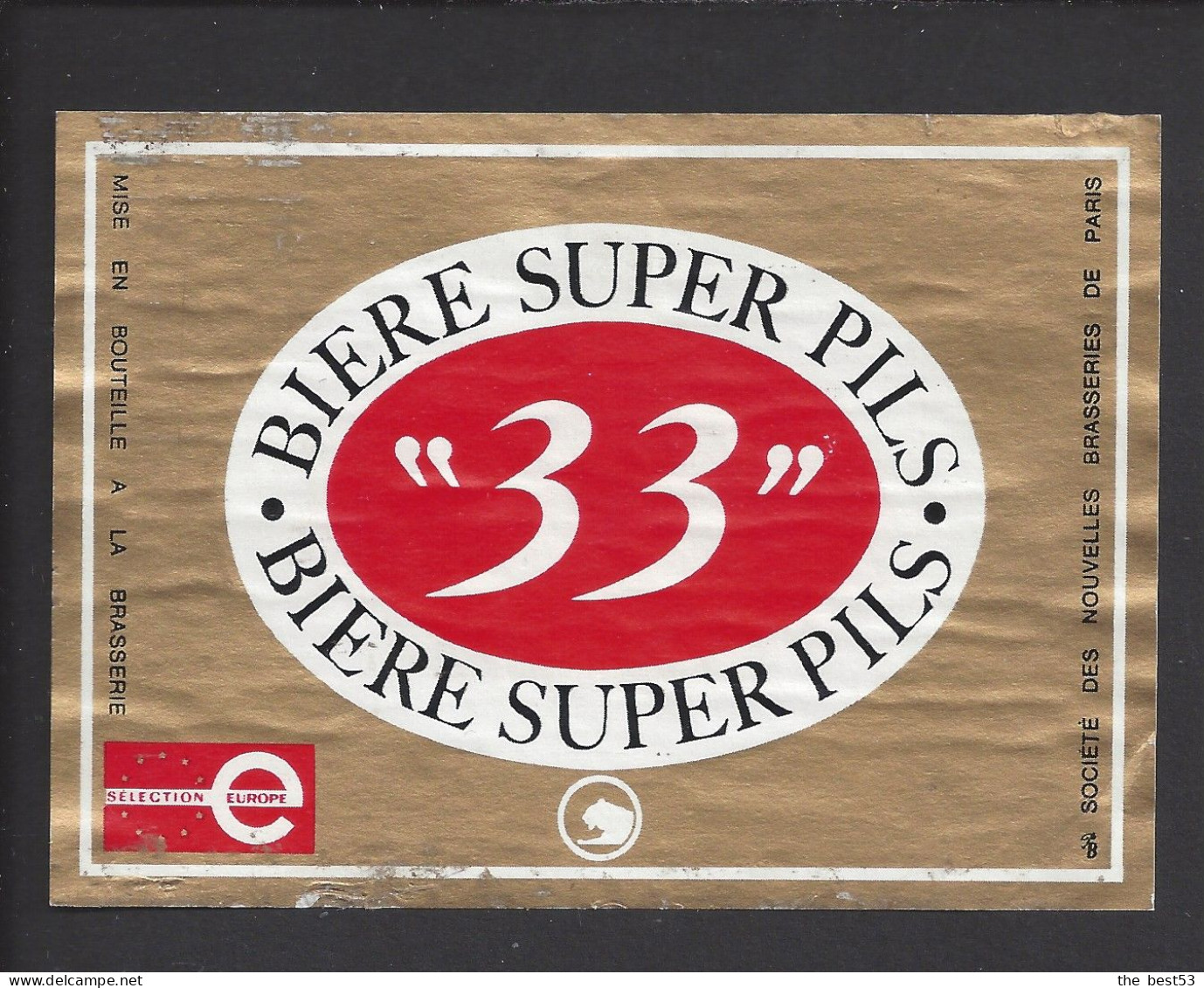 Etiquette De Bière Super Pils  -  33  -   Nouvelles Brasserie De Paris (75) - Bière