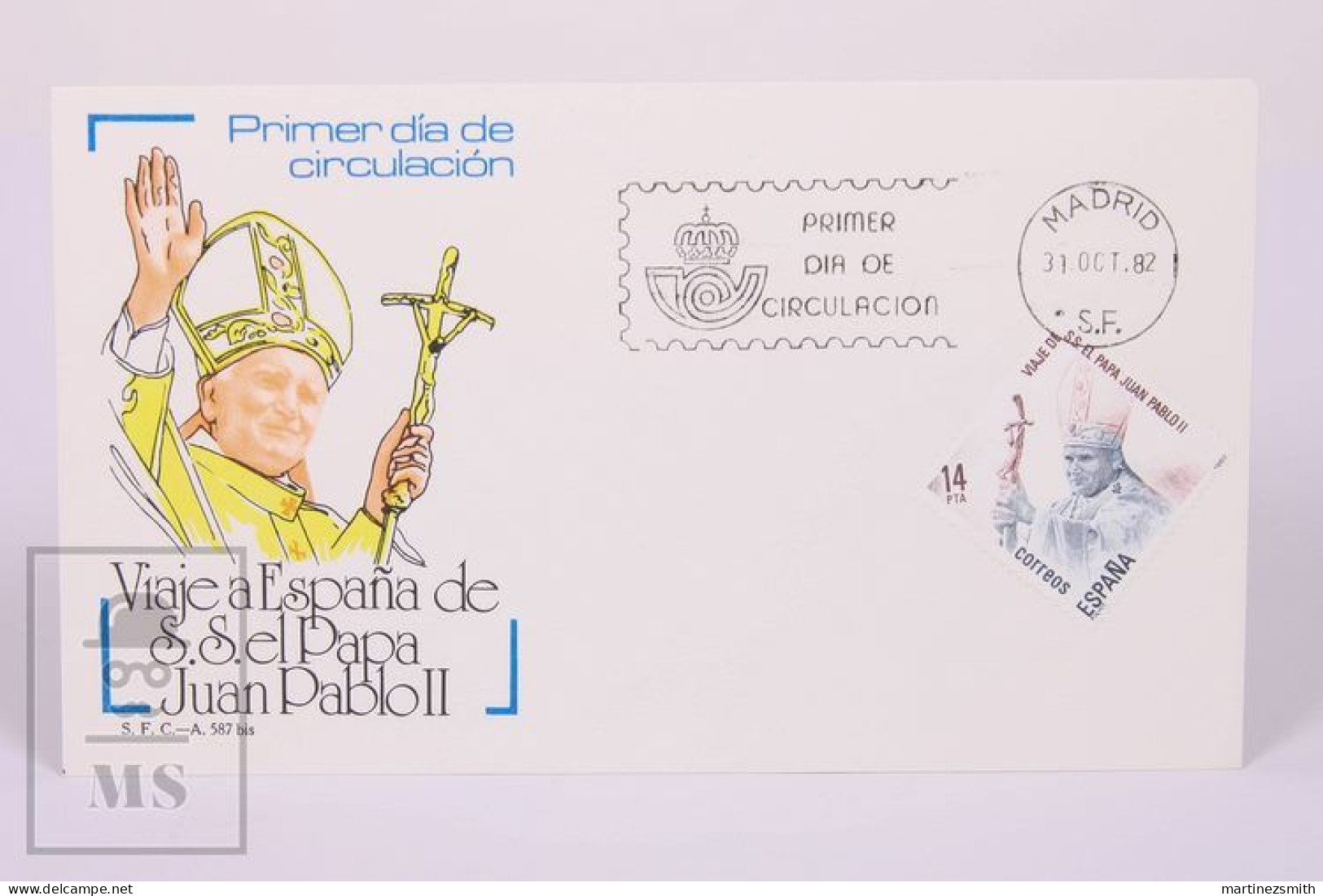 Official Espagne/ Spain FDC 1982 Yvert 2297, Visit Of Pope John Paul II To Spain - Topical Cover - FDC